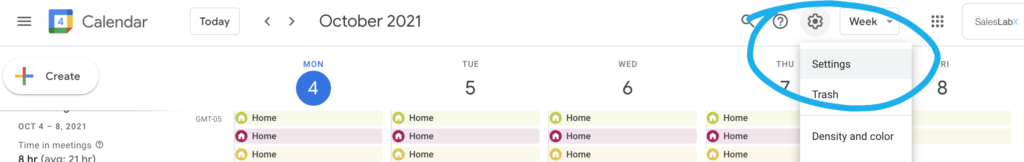 Google Calendar Settings
